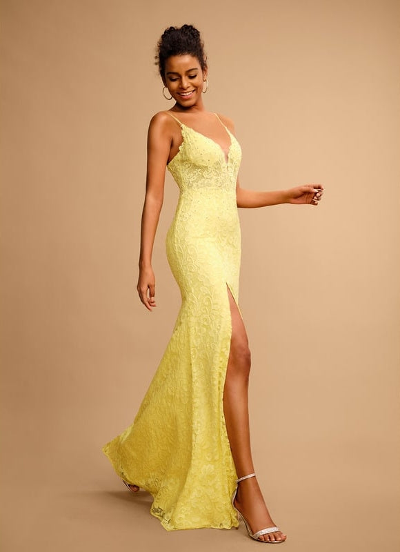 Robe De Bal Jaune Floral - gallery 5