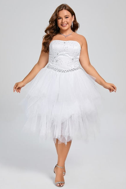 Robe De Bal Éblouissante Blanc - gallery 9