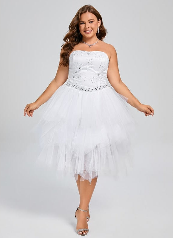 Robe De Bal Éblouissante Blanc - gallery 9