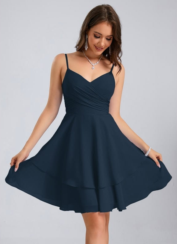 Robe De Bal Col V Marine - gallery 6
