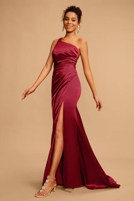 Robe De Bal Rouge Satiné Luxe - gallery 1