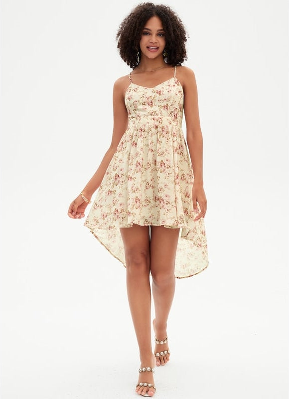 Robe De Bal Asymétrique Florale