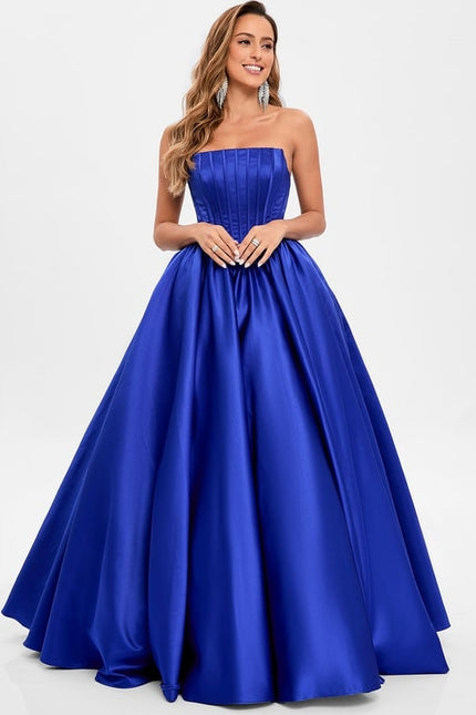Robe De Bal Bleue Satinée