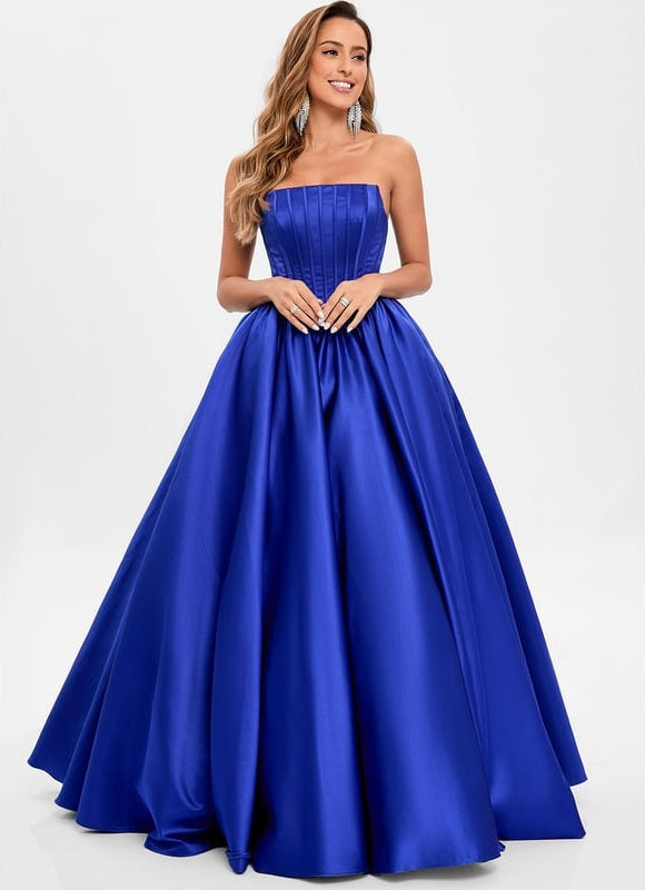 Robe De Bal Bleue Satinée