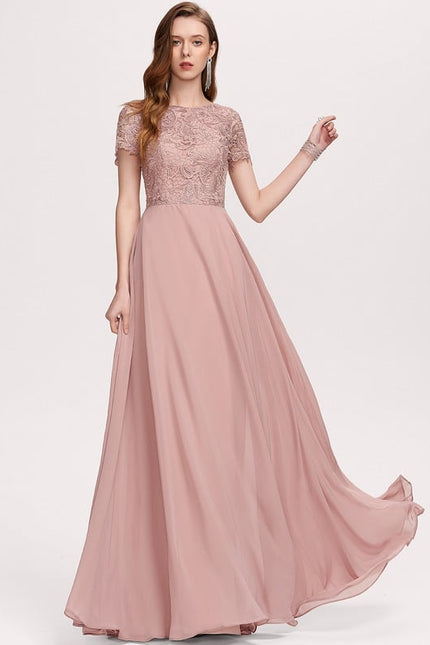Robe De Bal Longue Mauve Élégante - gallery 3