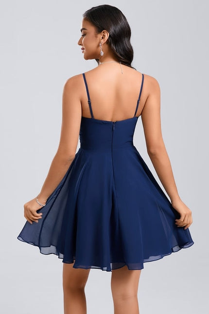 Robe De Bal Col V Marine - gallery 7