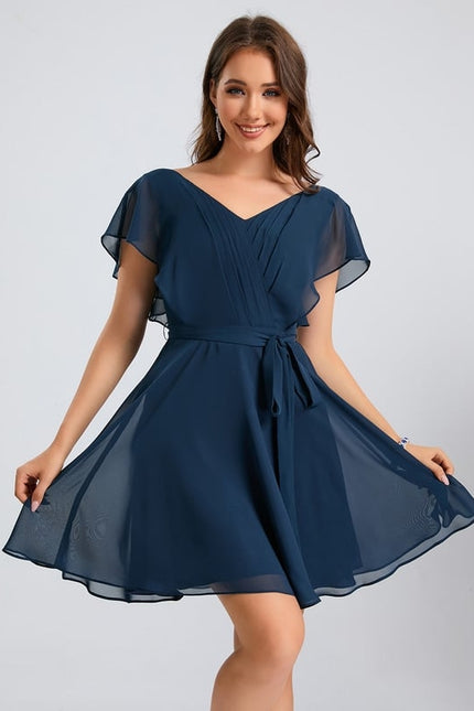 Robe De Bal Col V Marine