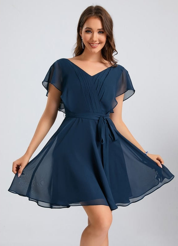 Robe De Bal Col V Marine