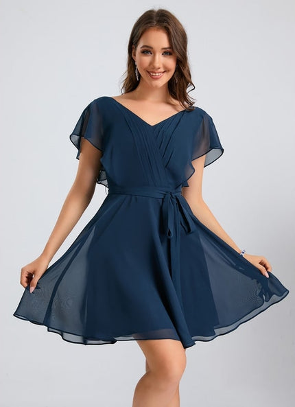 Robe De Bal Col V Marine