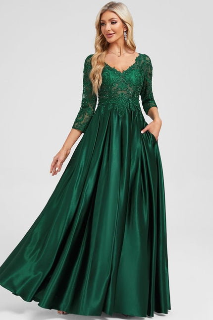 Robe De Bal Satinée Ornée - gallery 5