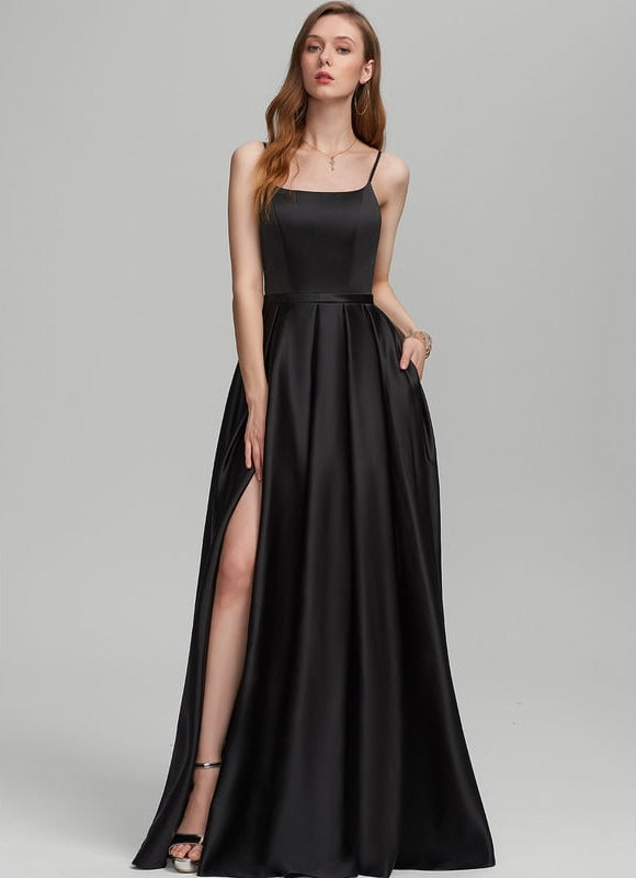 Robe De Bal Satin Noir