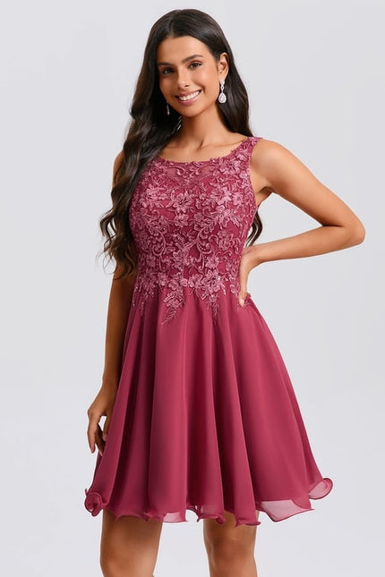 Robe De Bal Évasée Bordeaux - gallery 2