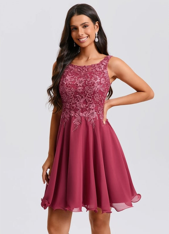 Robe De Bal Évasée Bordeaux - gallery 2