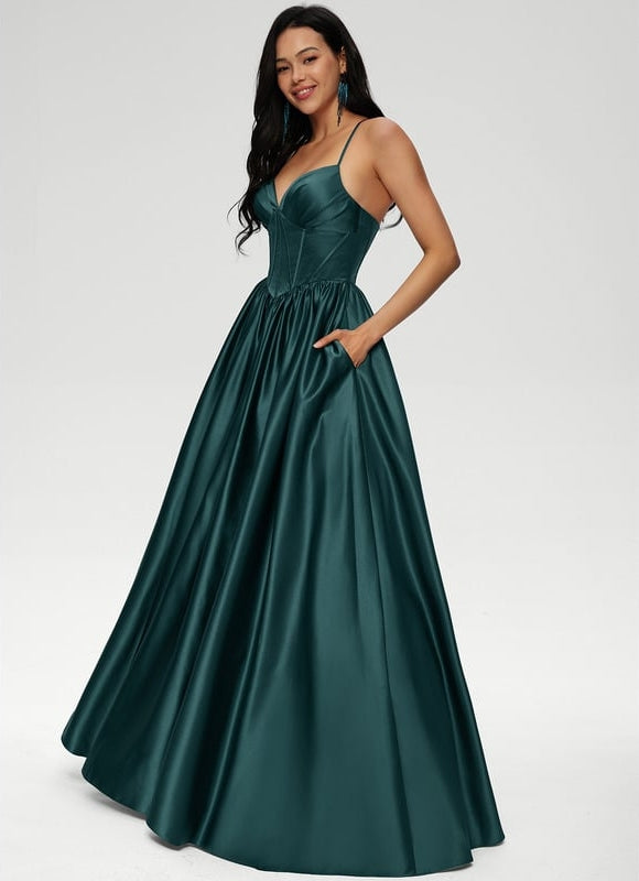 Robe De Bal Bal Satinée Profonde - gallery 1