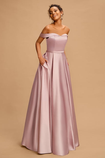 Robe De Bal Satinée Flottante - gallery 1