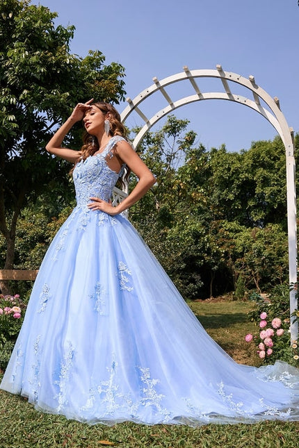 Robe De Bal Tulle Bleu Ciel - gallery 2