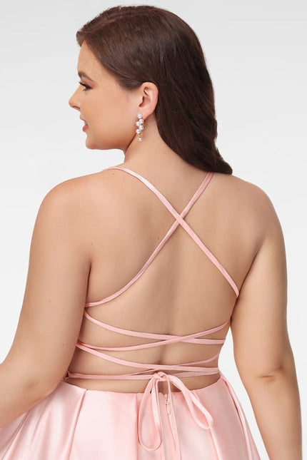 Robe De Bal Satinée À Bretelles - gallery 6