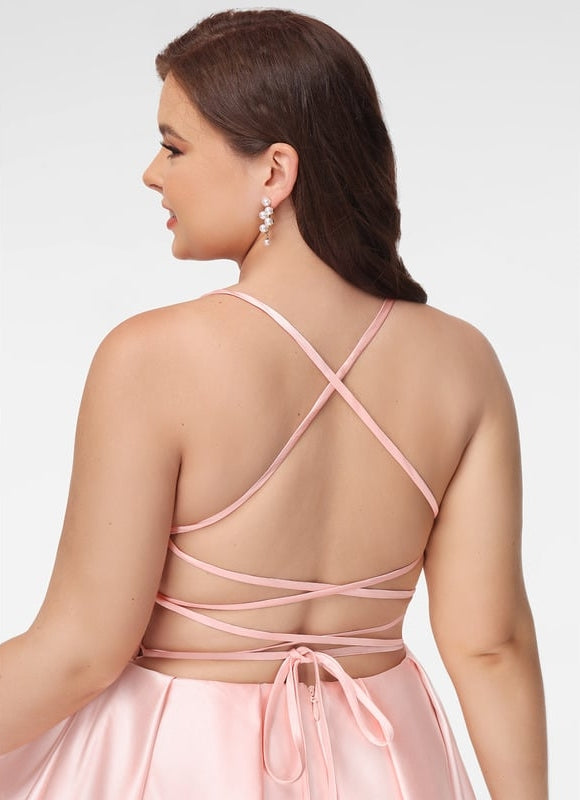 Robe De Bal Satinée À Bretelles - gallery 6