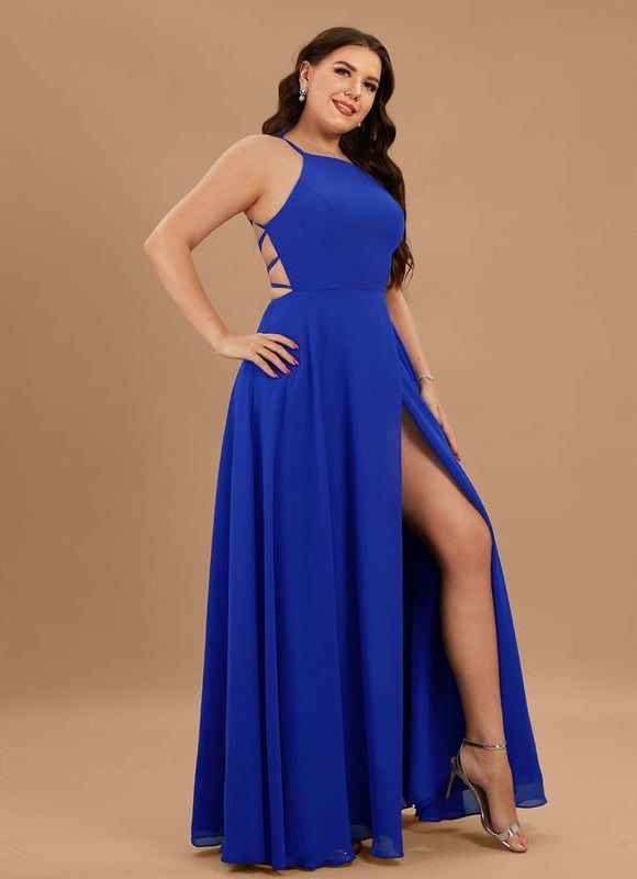 Robe De Bal Fluide Bleue - gallery 7