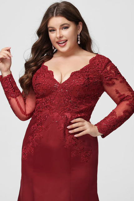 Robe De Bal Satin Rouge Élégante - gallery 8