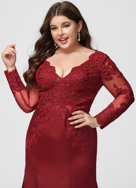 Robe De Bal Satin Rouge Élégante - gallery 8