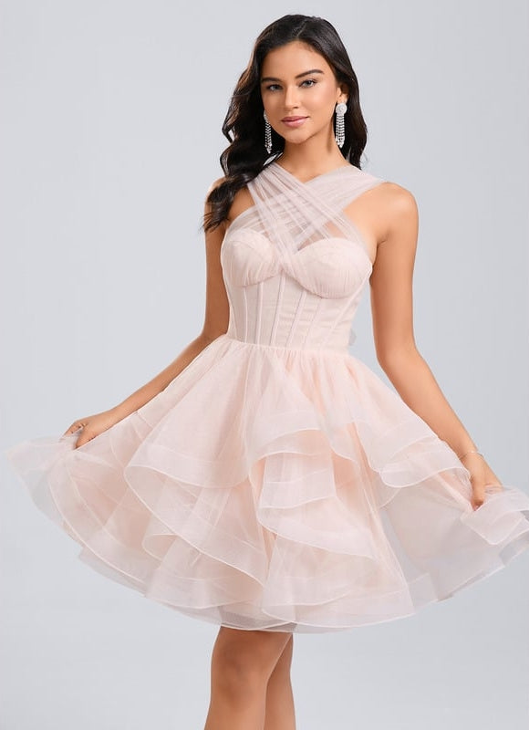 Robe De Bal Tulle Saumon - gallery 5