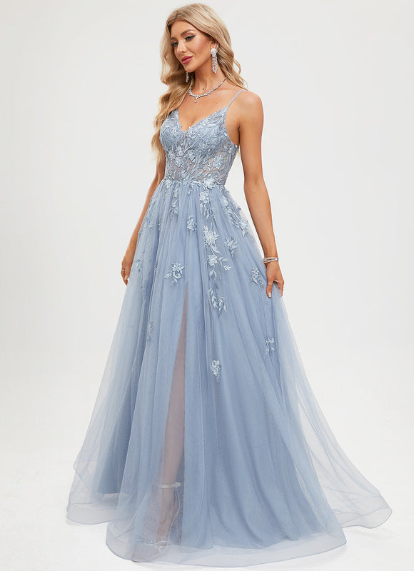 Robe De Bal Vaporeuse Céleste - gallery 1