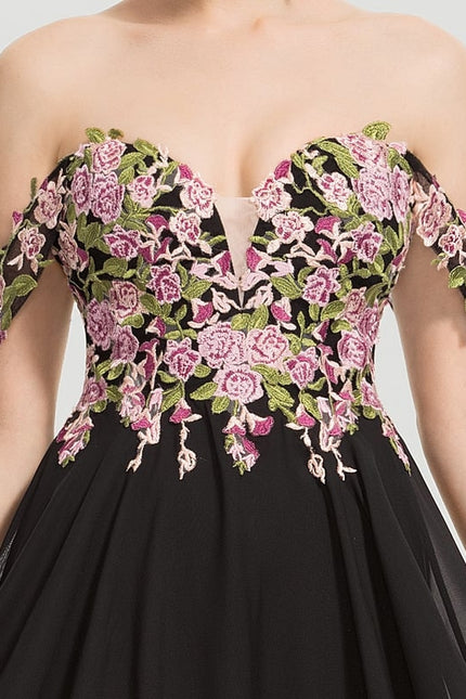 Robe De Bal Éthérée Noire - gallery 1