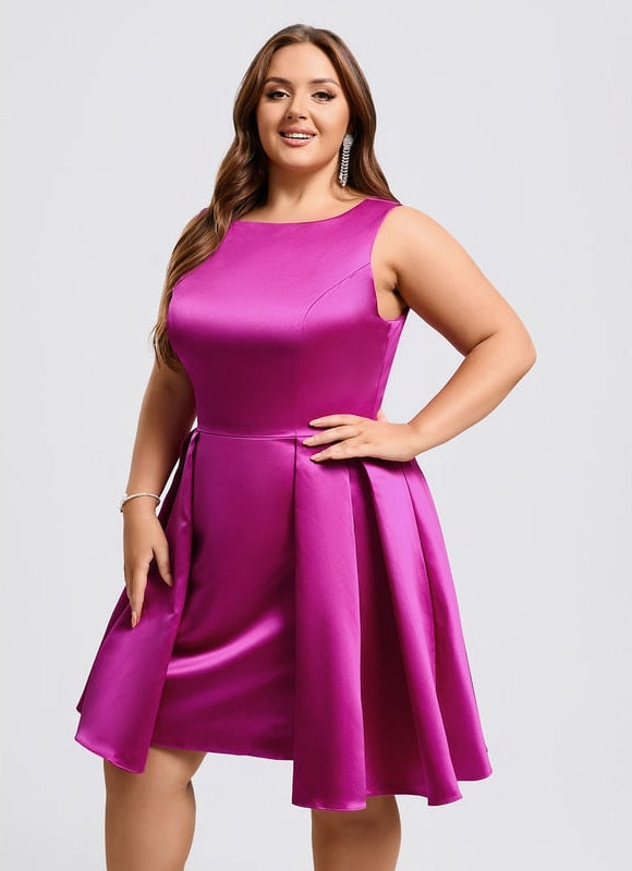 Robe De Bal De Bal En Satin Rose - gallery 7