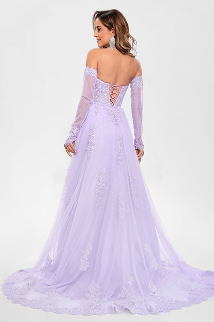 Robe De Bal Lilas Romantique - gallery 1