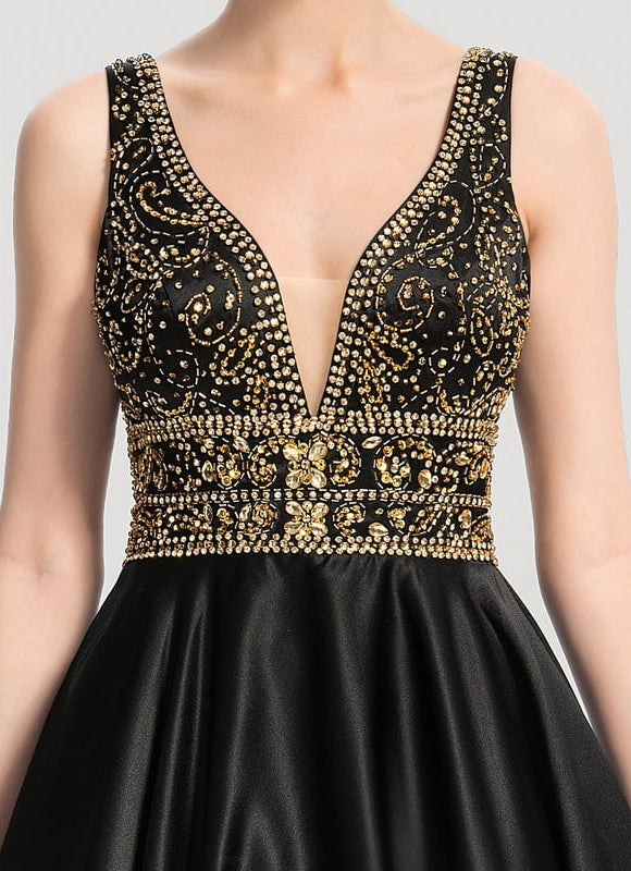 Robe De Bal Satinée Verte - gallery 3