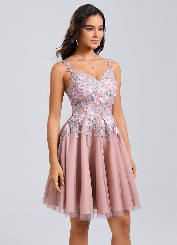 Robe De Bal Courte Tulle Brodée - gallery 4