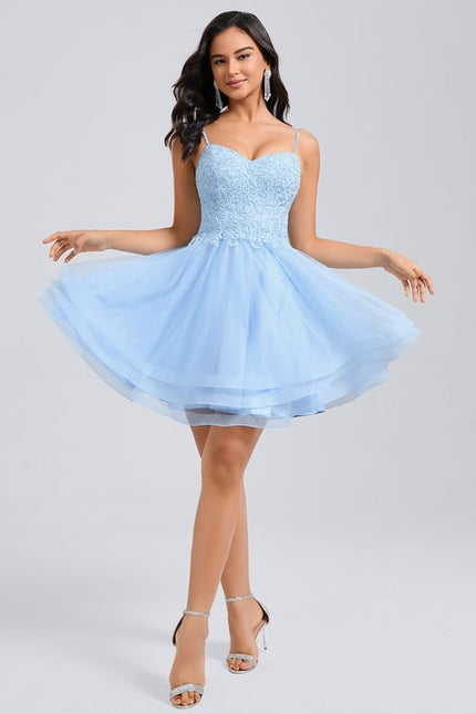 Robe De Bal Tulle Bleu Clair - gallery 4
