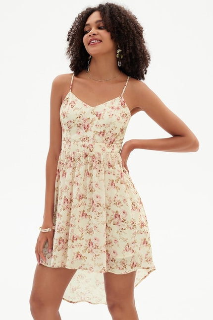Robe De Bal Asymétrique Florale - gallery 4