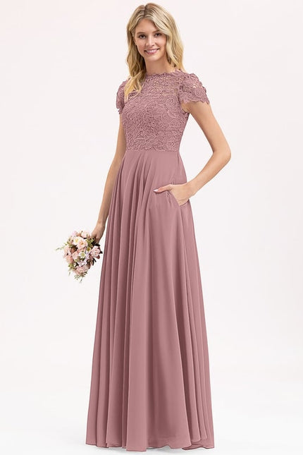 Robe De Bal Longue Mauve Élégante - gallery 2