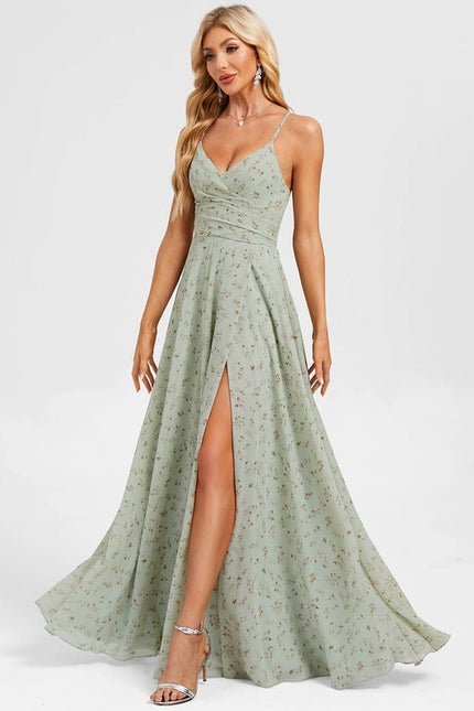 Robe De Bal Longue Fluide Bleu - gallery 1