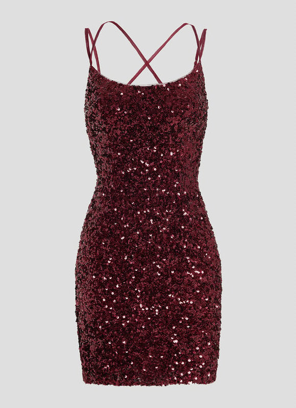 Robe De Bal Pailletée Brique