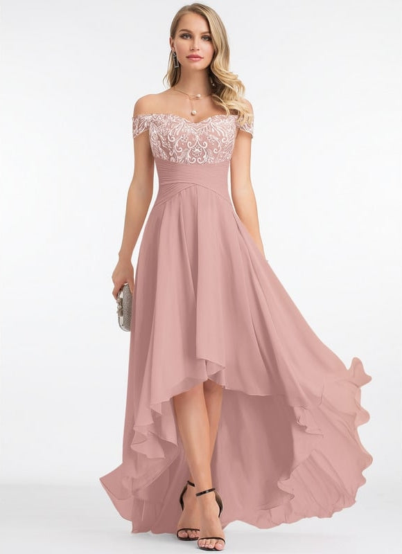 Robe De Bal Asymétrique Brodée - gallery 1
