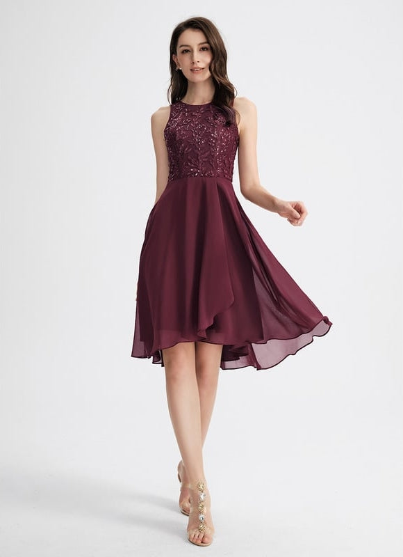 Robe De Bal Aubergine Flottante