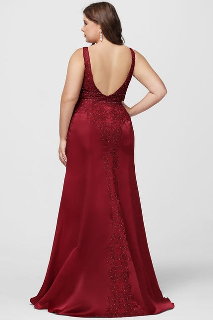 Robe De Bal Satinée Rubis - gallery 8