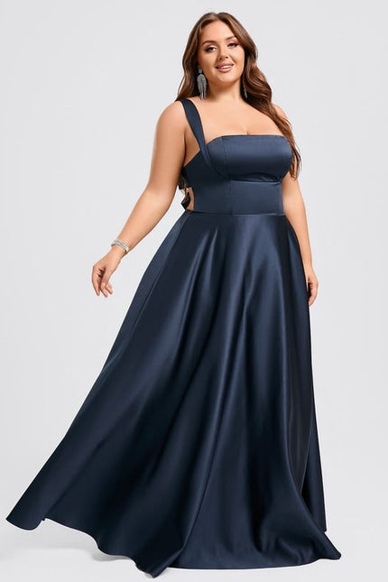 Robe De Bal Satin Marine Chic - gallery 7
