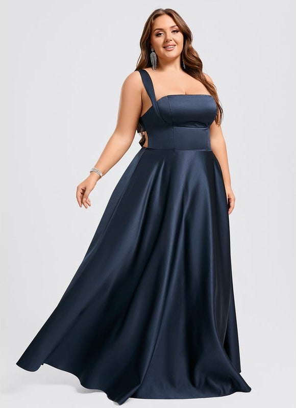 Robe De Bal Satin Marine Chic - gallery 7