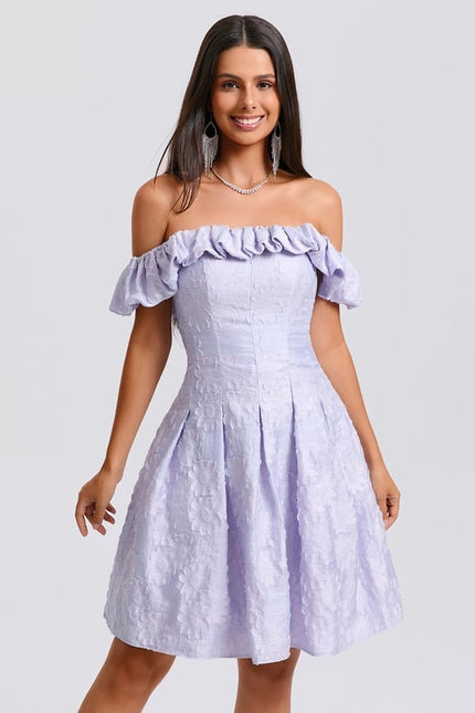 Robe De Bal Lilas Texturée