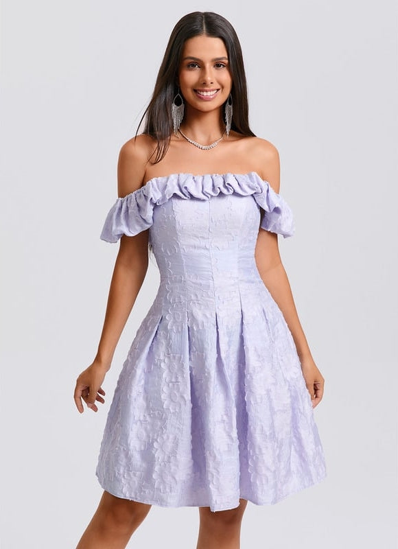 Robe De Bal Lilas Texturée