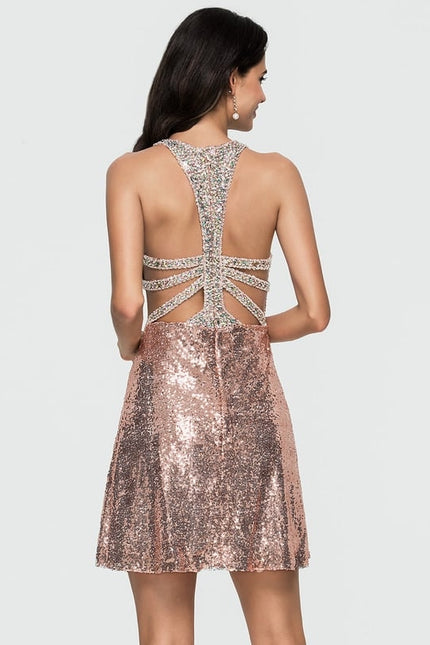 Robe De Bal Pailletée Verte - gallery 2