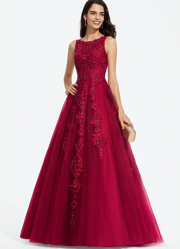 Robe De Bal Bordeaux Élégante - gallery 1
