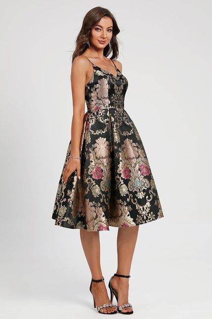 Robe De Bal Fleurie Noire - gallery 2