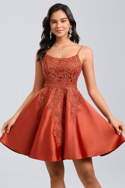 Robe De Bal Satin Rouille