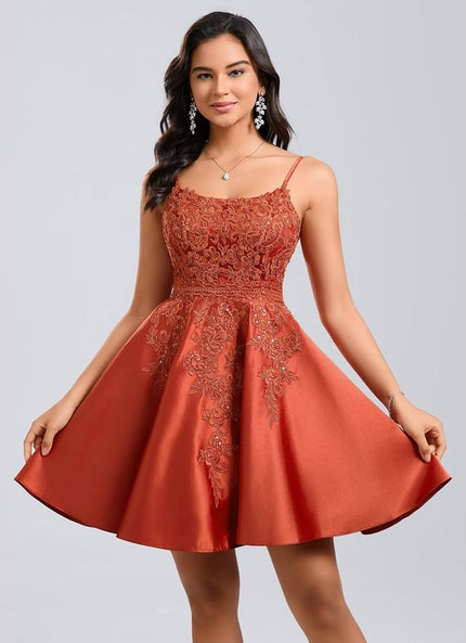 Robe De Bal Satin Rouille