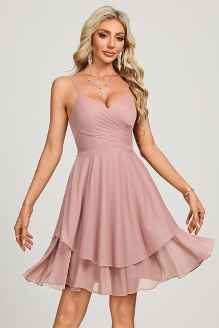 Robe De Bal Courte Rose Poudrée